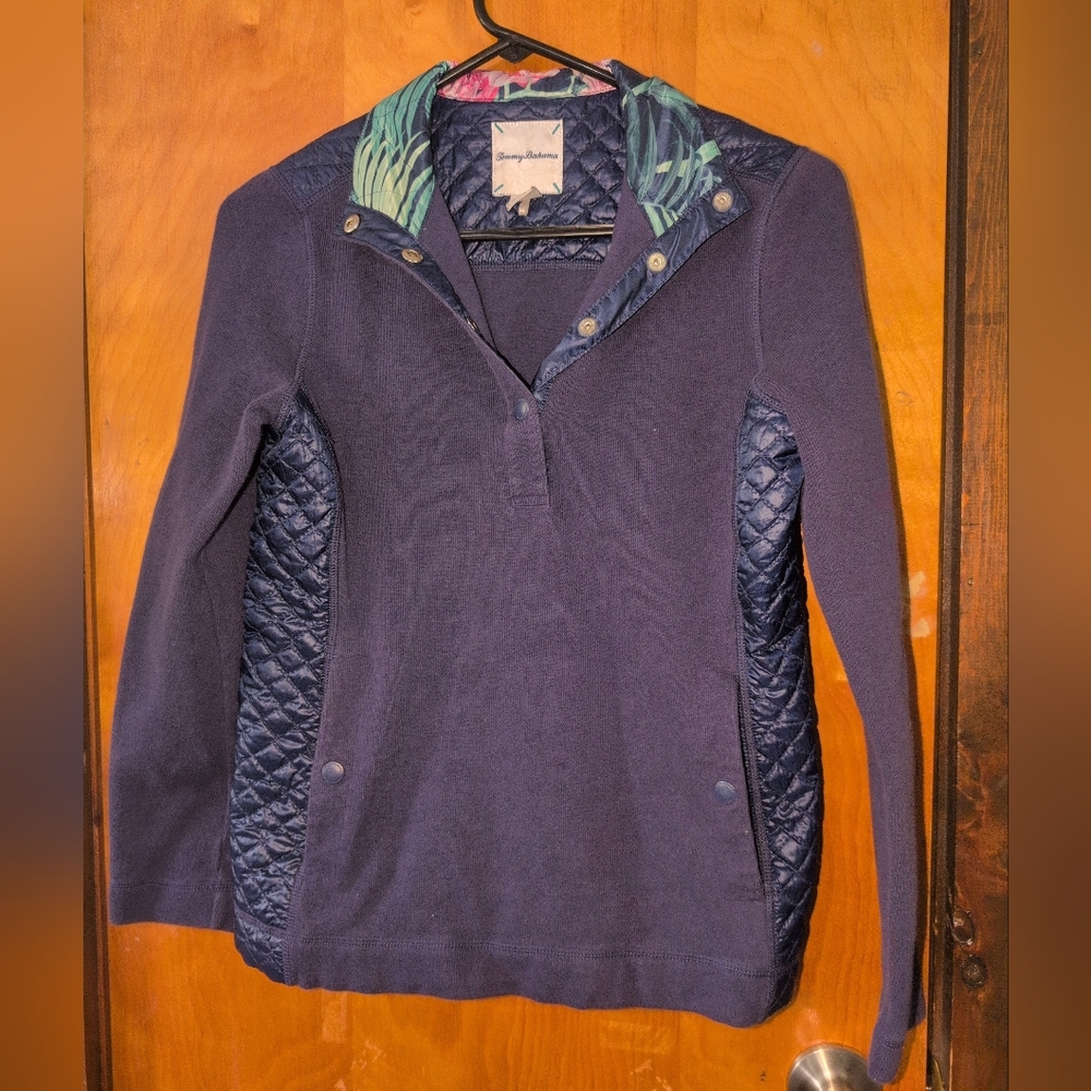 Tommy Bahama Aruba Quilted Half-Snap Sweatshirt Size Woman's Xs